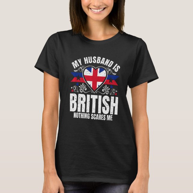 Camiseta Hombres Mi Esposo Es Patrimonio De La Bandera Del  (Anverso)