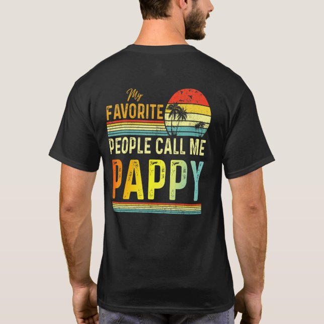 Camiseta Hombres, mi gente favorita, me llama papá papy pad (Reverso)