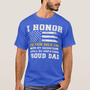Camiseta Hombres Mi Hija 911 Dispatcher Dad Orgullosa Disp 