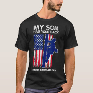 Camiseta Hombres Mi Hijo Tiene Tu Espalda, Lineman Dad Line