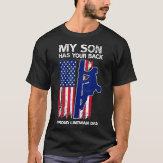 Camiseta Hombres Mi Hijo Tiene Tu Espalda, Lineman Dad Line