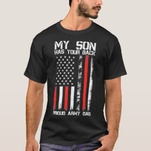 Camiseta Hombres Mi Hijo Tiene Tu Espalda Orgullosa Ejércit