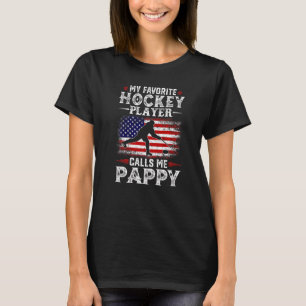 Camiseta Hombres Mi Jugador Favorito De Hockey Me Llama Pap