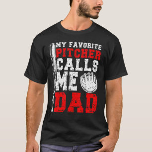 Camiseta Hombres Mi lanzador favorito me llama papá Softbol
