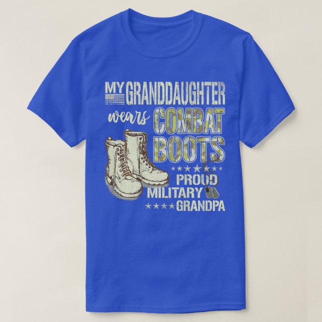 Camiseta Hombres Mi Nieta Usa Boots De Combate Orgullosos M (Diseño del anverso)