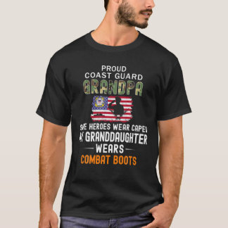 Camiseta Hombres Mi Nieta Viste Boots De Combate Orgullosos