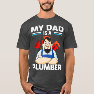 Camiseta Hombres Mi Papá Es Un Padres Plomero Día Premium