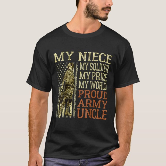 Camiseta Hombres Mi sobrina Mi héroe soldado - El orgulloso (Anverso)