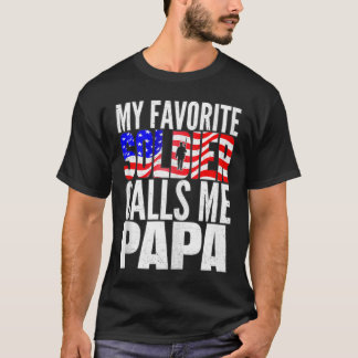Camiseta Hombres, mi soldado favorito me llama papá - Brazo