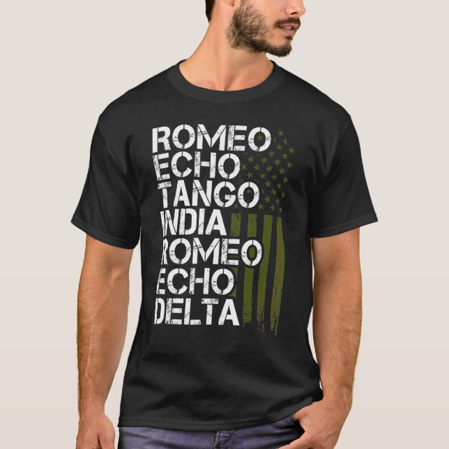 Camiseta Hombres militares retirados Mujeres Retir alfabeto (Anverso)