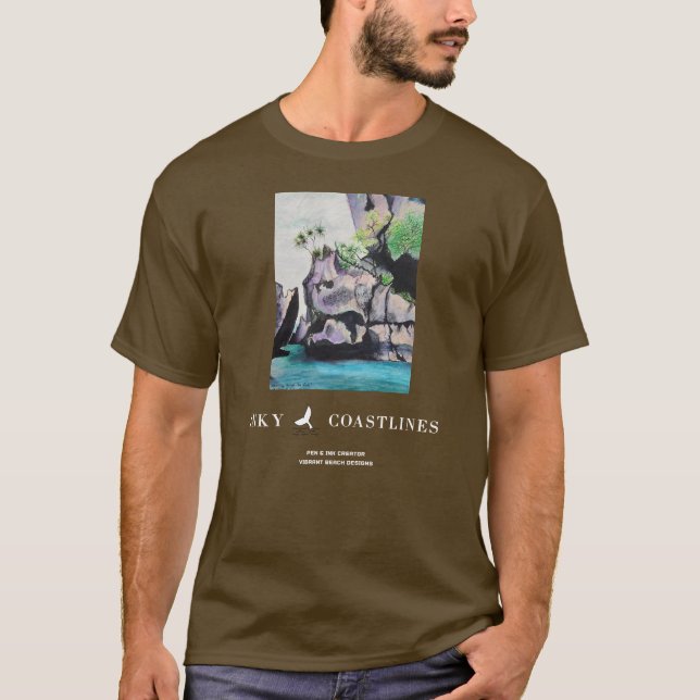 Camiseta Hombres mirando a través de las rocas (Anverso)