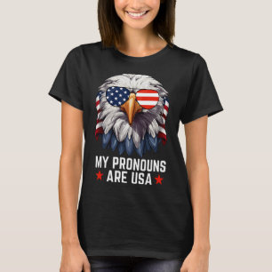Camiseta Hombres Mis Pronouns Son Eagle Funny 4 De Julio A