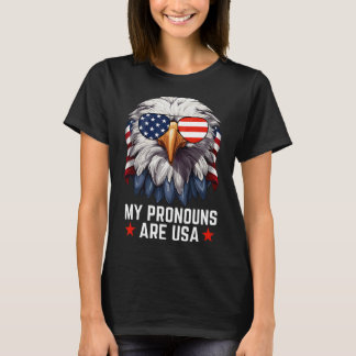 Camiseta Hombres Mis Pronouns Son Eagle Funny 4 De Julio A