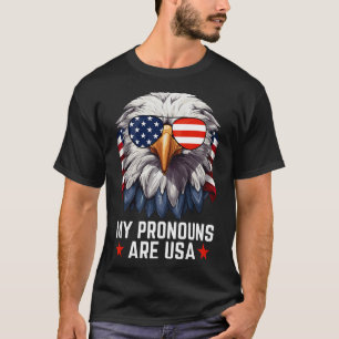Camiseta Hombres Mis Pronouns Son Eagle Funny 4 De Julio A