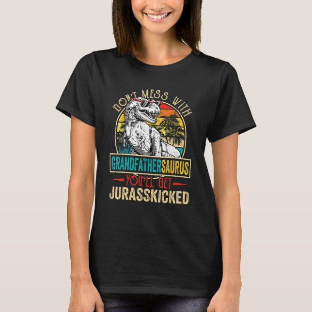 Camiseta Hombres Molestos Abuelo Rex Dinosaurio (Anverso)