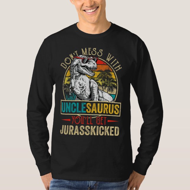 Camiseta Hombres Molestos Unclesaurus Dinosaur Rex Fathe (Anverso)