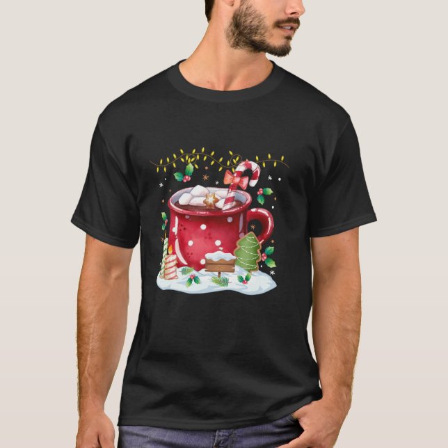 Camiseta Hombres Mujeres Café Candy Cane Gingerbread Cookie (Anverso)