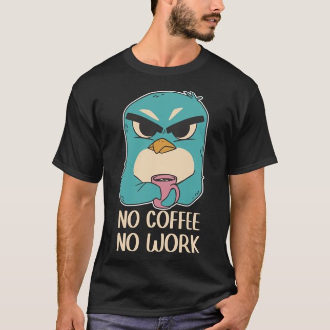 Camiseta Hombres mujeres con expreso de café de pingüino en (Anverso)