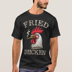 Camiseta Hombres mujeres con maleza gráfica de pollo fumand