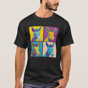 Camiseta Hombres mujeres de color de burro Ilustracion pop