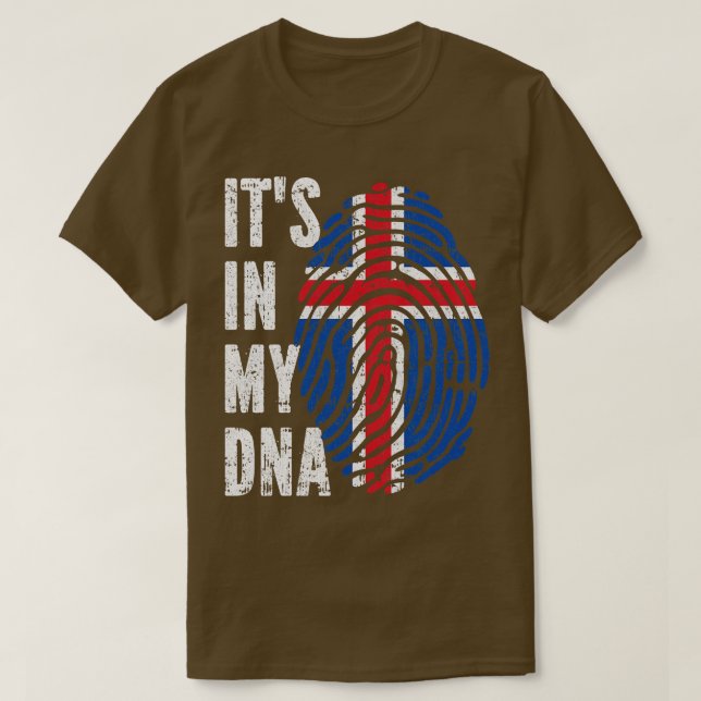 Camiseta Hombres mujeres de la bandera de Islandia en mi AD (Diseño del anverso)