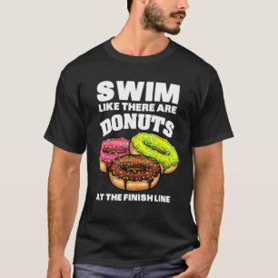 Camiseta Hombres Mujeres Donut De Natación Divertido Deport