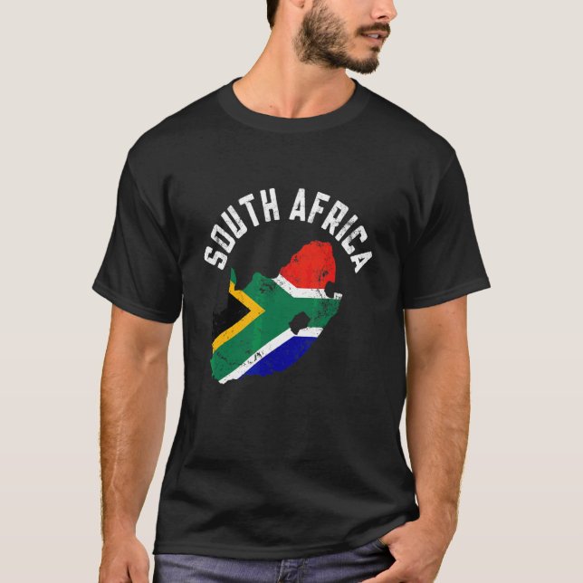 Camiseta Hombres mujeres en el mapa patriótico con bandera  (Anverso)