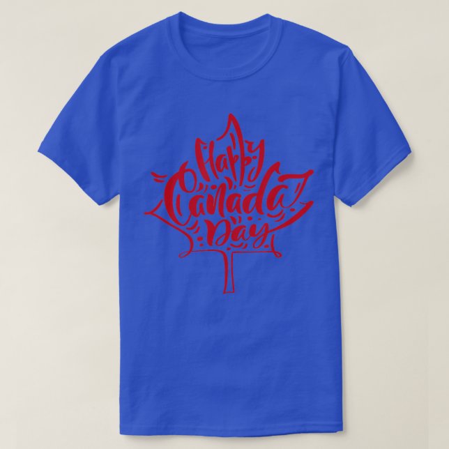 Camiseta Hombres Mujeres Feliz Día de Canadá Diseño Hoja de (Diseño del anverso)