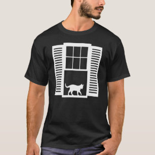 Camiseta Hombres Mujeres Gato En La Ventana