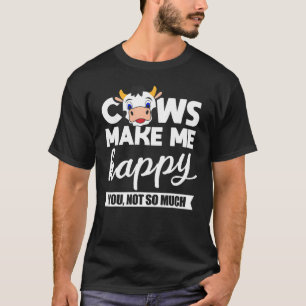 Camiseta Hombres Mujeres Granja Vacas Lindas Me Hacen Feliz