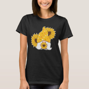 Camiseta Hombres Mujeres Guay Gnome Sunflower Heart Hippie 