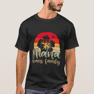 Camiseta Hombres Mujeres Hawai Ohana significa playa de ver