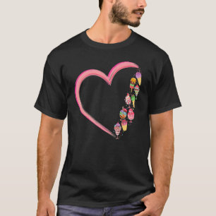 Camiseta Hombres Mujeres Helado Crema Corazón Cono Popsicle