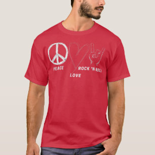 Camiseta Hombres Mujeres Hippie Paz Amar Rock N Roll Concie