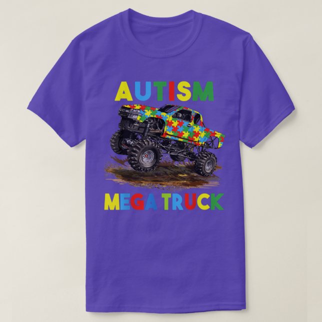 Camiseta Hombres Mujeres Niños Camioneta Mega Autismo Diver (Diseño del anverso)