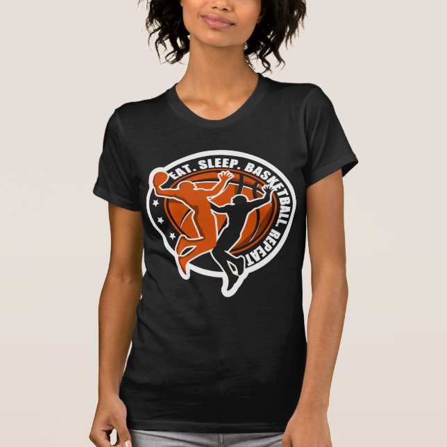 Camiseta Hombres Mujeres Niños Chicas Comen Básquetbol Dorm (Anverso)