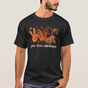 Camiseta Hombres Mujeres Paz Amor Dachshund Doxie Wiener Do