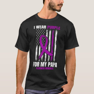 Camiseta Hombres Mujeres Púrpura Papa Alzheimers Conciencia
