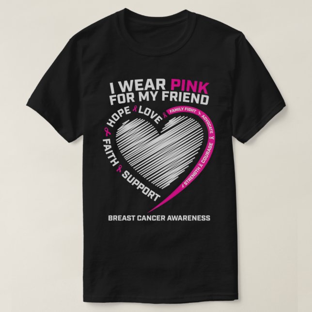Camiseta Hombres Mujeres Que Uso De Rosa Para El Cáncer De  (Diseño del anverso)