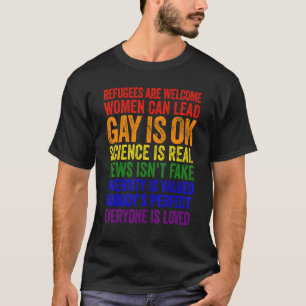 Camiseta Hombres Mujeres refugiadas son bienvenidas Las muj