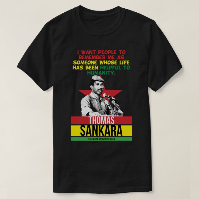 Camiseta Hombres Mujeres Thomas Africanista Sankara Gráfico (Diseño del anverso)