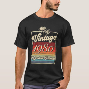 Camiseta Hombres Mujeres Vintage 1980 Regalo Retro De 42 Añ