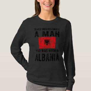 Camiseta Hombres Nacidos En Albania Bandera Albanesa Raíces