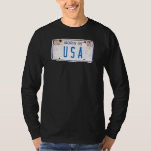 Camiseta Hombres Nacidos En Ee.Uu. Guay Retro Vintage Style
