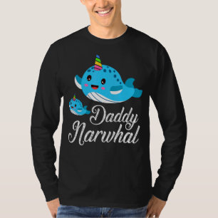 Camiseta Hombres Narwhal Dad Sea Animal Cute Daddy Narwhal