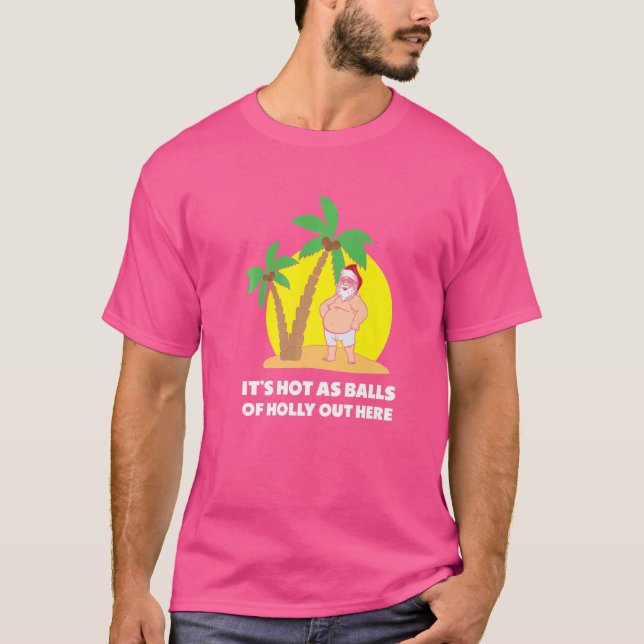 Camiseta Hombres Navidades Julio Caliente Como Bolas Santa  (Anverso)