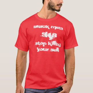 Camiseta hombres negros, s, k, y, s, parada que mata a su