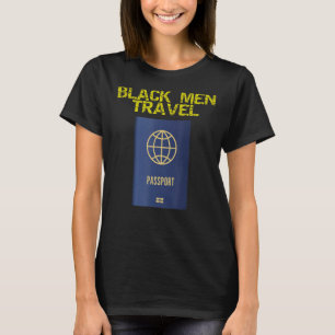 Camiseta Hombres negros viajan con pasaporte masculino afro