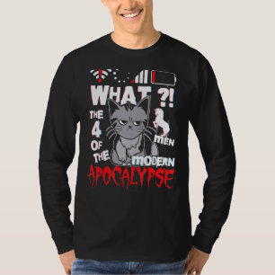 Camiseta Hombres Niños Nerd Cat Qué 4 Jinetes De Ap Moderno