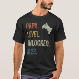 Camiseta Hombres Nivel Papa Desbloqueado 2023 Embarazo de g